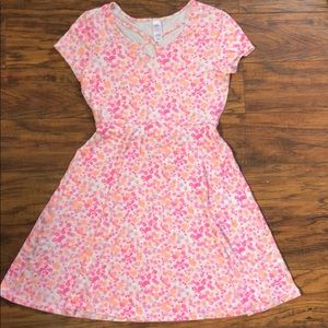 Girls EUC Justice floral print keyhole dress